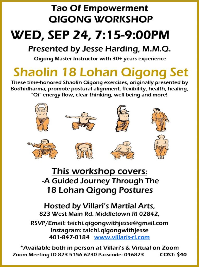 18 Shaolin Lohan Wkshp WED SEP 24 www.villaris-ri.com Jesse Harding