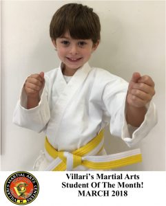 Student of Month March 2018 Villaris-RI.com Villari's Studio Middletown RI