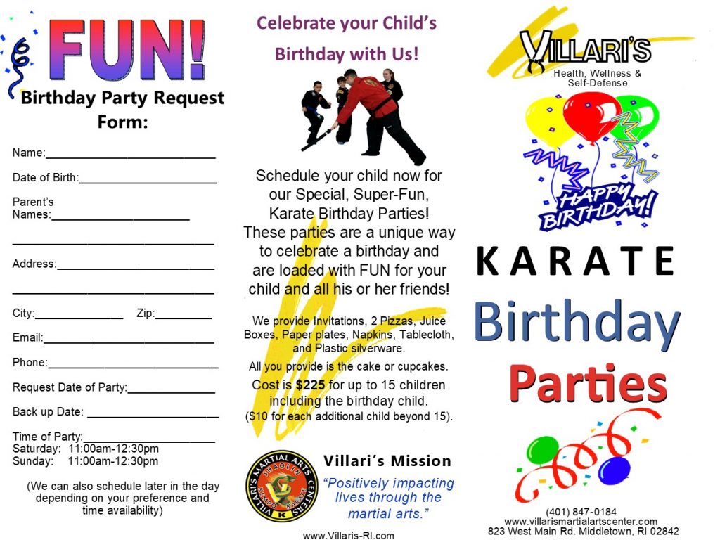 Villari's Karate Kids Birthday Party