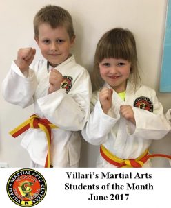 students of month JUNE 2017 Villaris martial arts