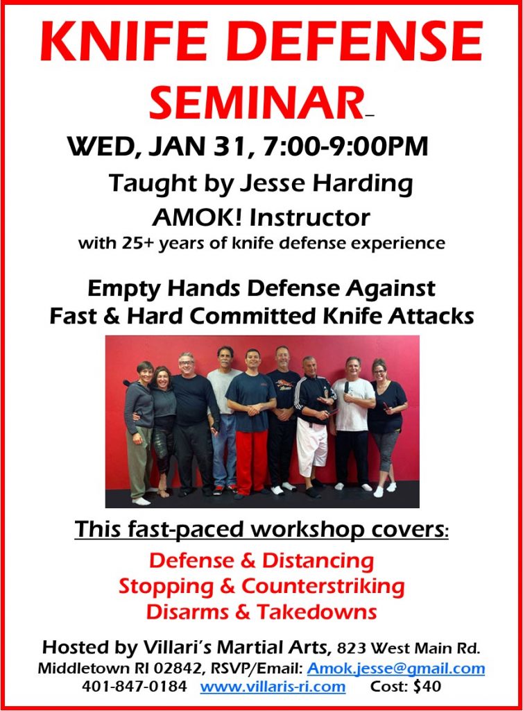 Knife Defense Seminar JAN 31 2024 Jesse Harding villaris-ri.com