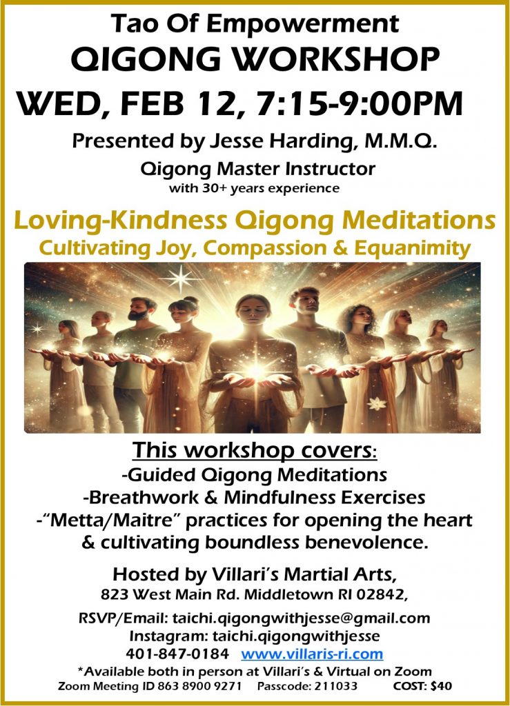 Qigong Workshop FEB 12 715pm 2025 with Jesse Harding www.villaris-ri.com