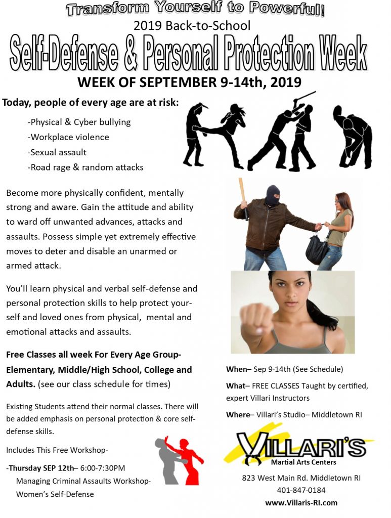 Self Defense Week Villaris Martial Arts villaris-ri.com Middletown RI Jesse Harding