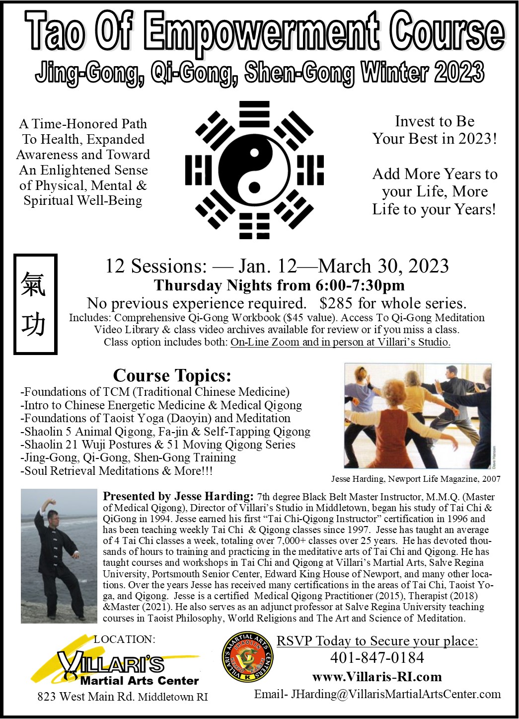 Tao of Empowerment Course Winter 2023 Jesse Harding villaris-ri.com