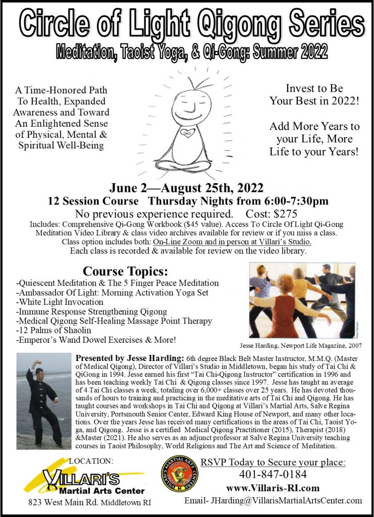 Circle of Light Qigong Summer Training June July Aug 2022 villaris-ri.com Jesse Harding
